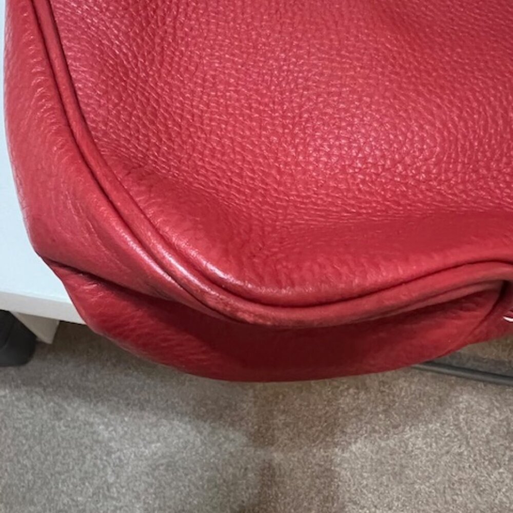 Authentic Dooney & Bourke Red Leather Backpack Purse - Picture 7 of 8